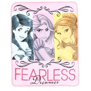 Disney Princess Pink Silk Throw Fearless Blanket Disney Princess NEW